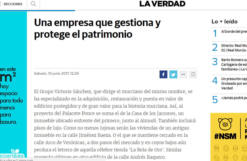 Una empresa que gestiona y protege el patrimonio (junio 2017)